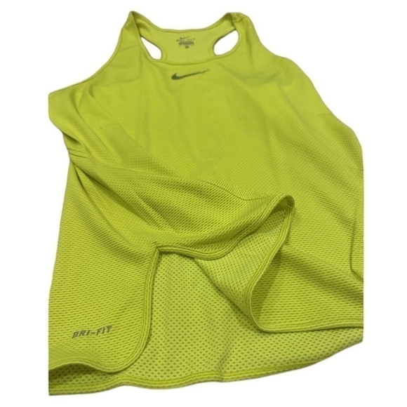 Nike Dri-Fit Racer Back Tank Top Neon Yellow - Picture 3 of 10